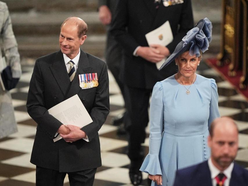 Los duques de Edimburgo, a su llegada.