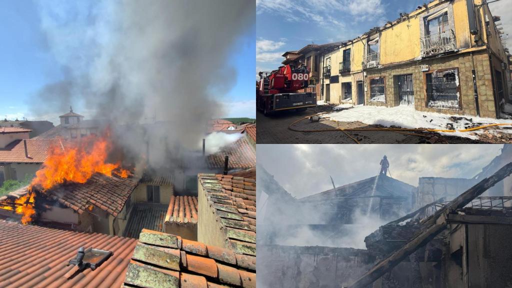Incendio en Mansilla de las Mulas (León)