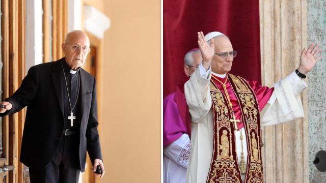 Ricardo Blázquez, a la izquierda (foto: Rubén Cacho - Ical) y el nuevo Papa León XIV (EFE)
