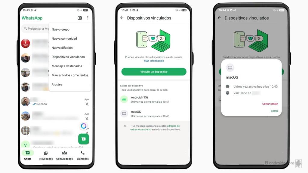 Interfaz de WhatsApp