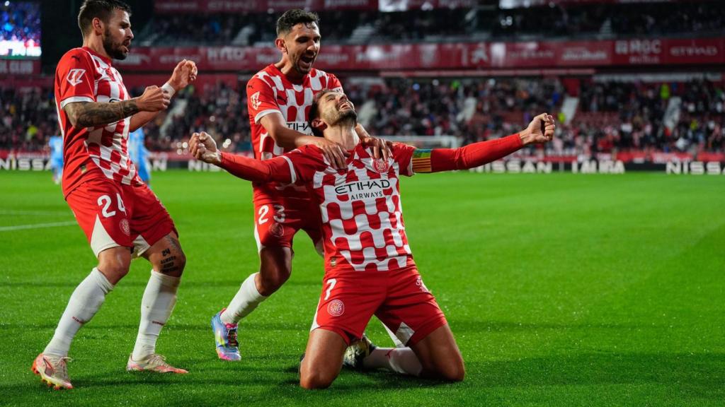 Stuani celebra su gol contra el Mallorca.