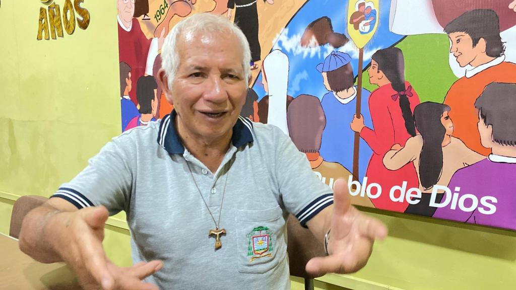 El obispo Cristóbal Mejía Corral, de la Diócesis de Chulucanas, en Perú, durante la entrevista con EL ESPAÑOL.