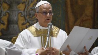 León XIV este viernes en su primera misa como Papa.