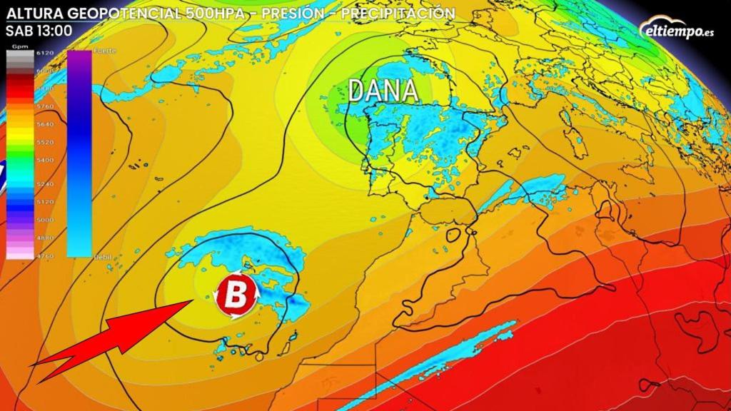 La DANA que afecta a España durante el fin de semana y la siguiente borrasca en aproximarse. ElTiempo.es.