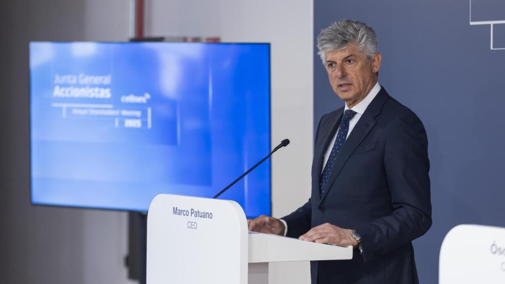 Marco Patuano, consejero delegado de Cellnex, en la junta general de accionistas de 2025.