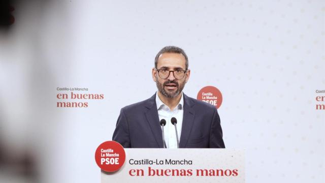 Sergio Gutiérrez, durante la rueda de prensa que ha ofrecido en la mañana del viernes en la sede regional del partido.