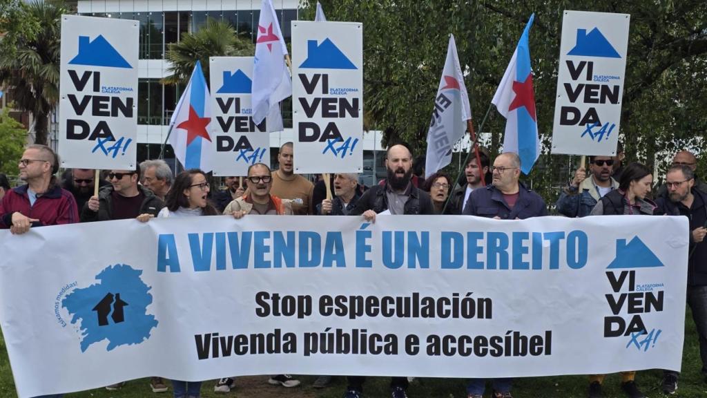 Una manifestación de 'Plataforma Galega Vivenda Xa!' en una imagen de archivo