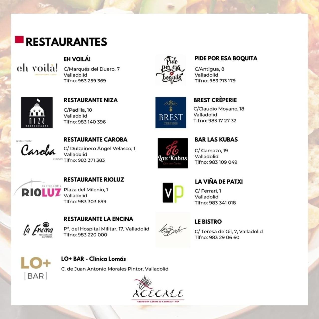 Restaurantes recomenados por Acecale