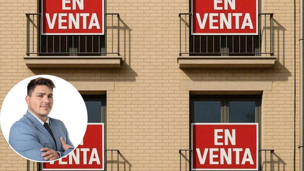 Montaje con Matías Elalle, agente inmobiliario.