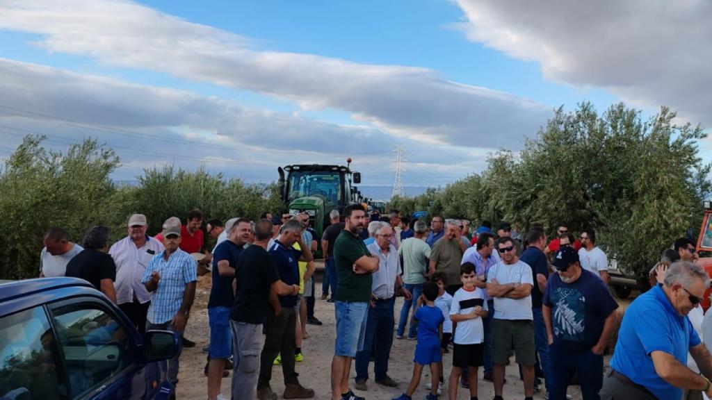 Concentración en contra de las plantas solares de Greenalia realizada en Lopera (Jaén).