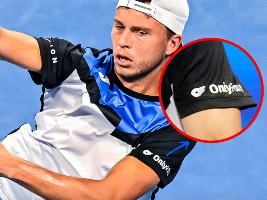 Alexandre Müller, luciendo el patrocinio de OnlyFans