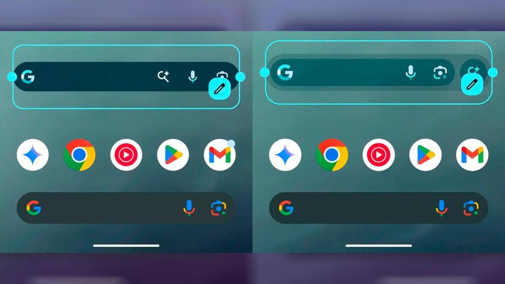 El widget antiguo a la izquierda y el nuevo a la derecha