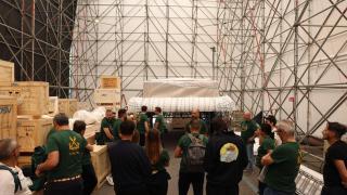 El trono de la Esperanza en el 'tinglao' de Roma.