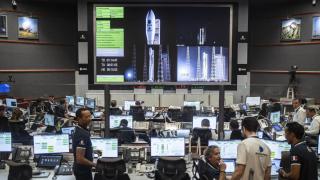 Interior del Centro de Control de Misión situado en el Puerto Espacial de Kourou