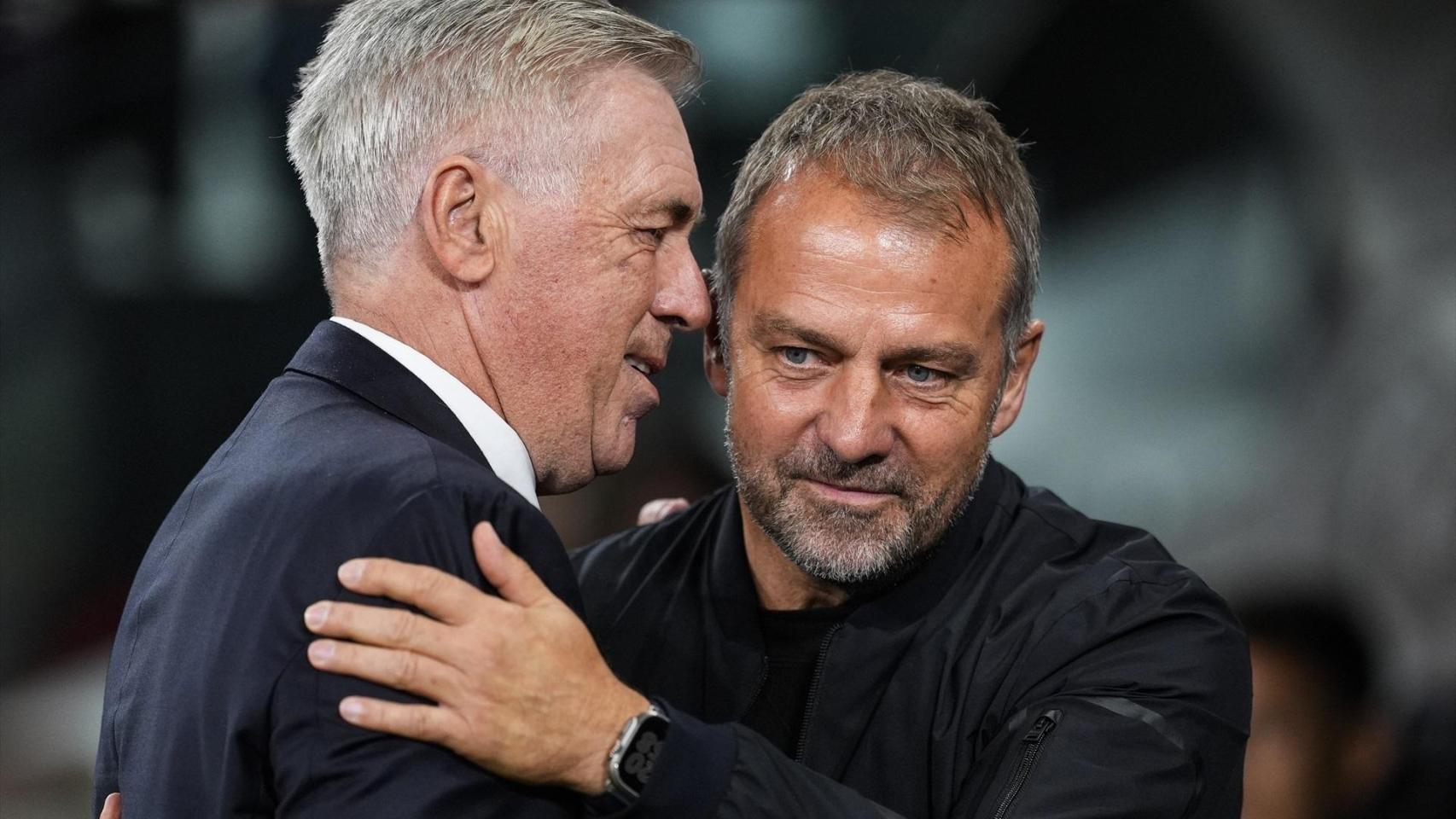 Carlo Ancelotti y Hansi Flick, en un Clásico