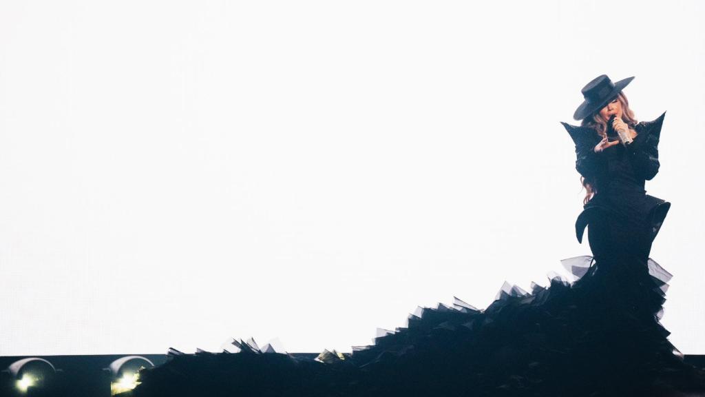 Melody en el segundo ensayo de Eurovisión 2025 en en el St. Jakobshalle de Basilea (Suiza).