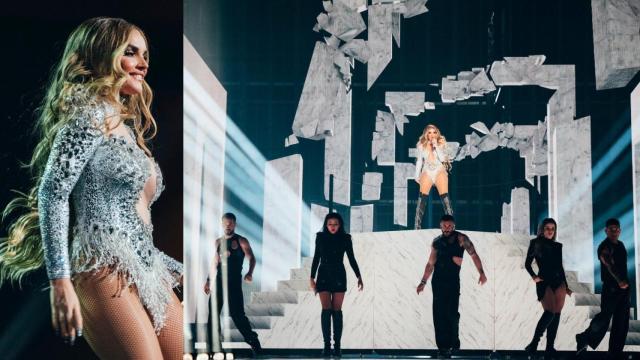 Melody en el segundo ensayo de Eurovisión 2025 en en el St. Jakobshalle de Basilea (Suiza).