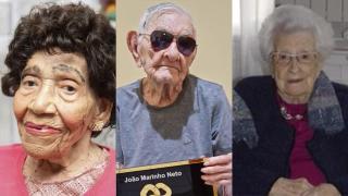 La jamaicana Merah Smith, el brasileño João Marinho Neto, y la francesa Georgette Huard. Todos tienen 112 años.