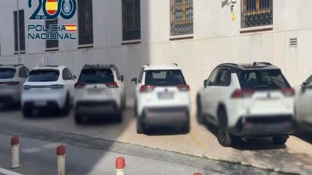 Los coches recuperados por la Policía Nacional.