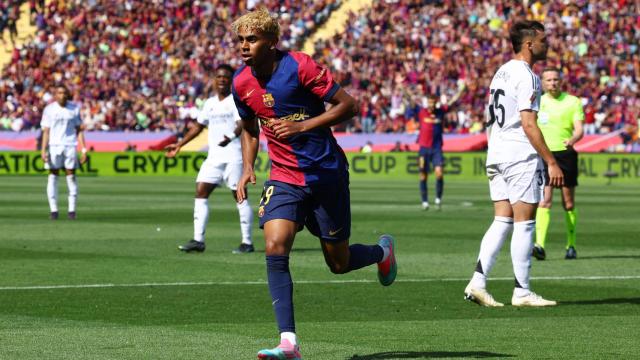 Lamine Yamal celebra su gol al Real Madrid en El Clásico