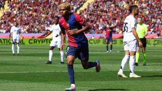 Lamine Yamal celebra su gol al Real Madrid en El Clásico
