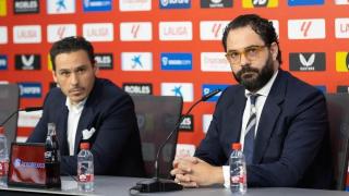 José María del Nido Carrasco, presidente del Sevilla, y Víctor Orta, director deportivo.