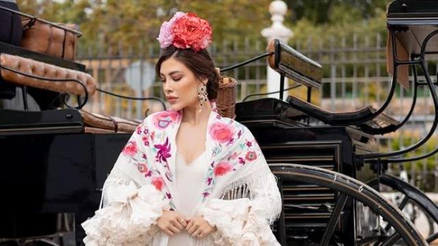 Michelle Salas en la Feria de Sevilla.