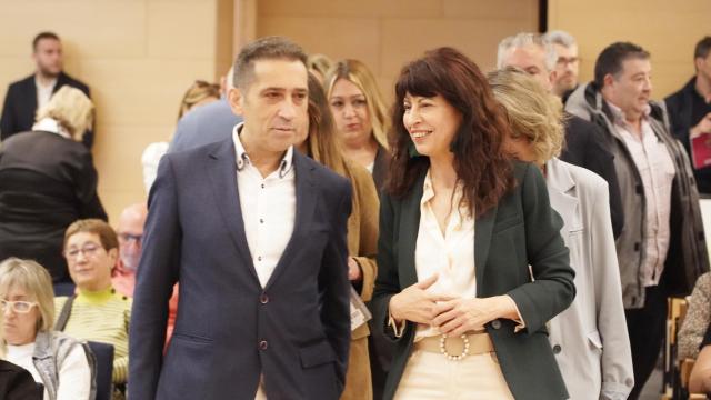 El secretario general de CCOO Castilla y León, Vicente Andrés, y la ministra de Igualdad, Ana Redondo, al inicio del Encuentro de la Red de Mujeres Sindicalistas por la Igualdad, este lunes en Valladolid