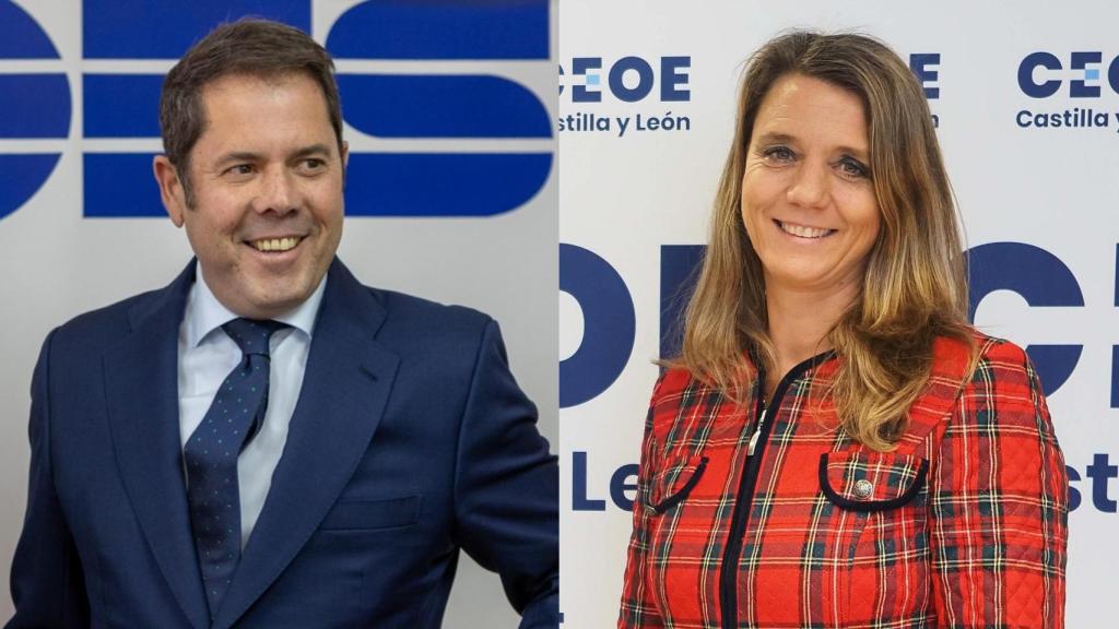 El presidente de Cepyme, Gerardo Cuerva, y la presidenta de CEOE Valladolid, Ángela de Miguel