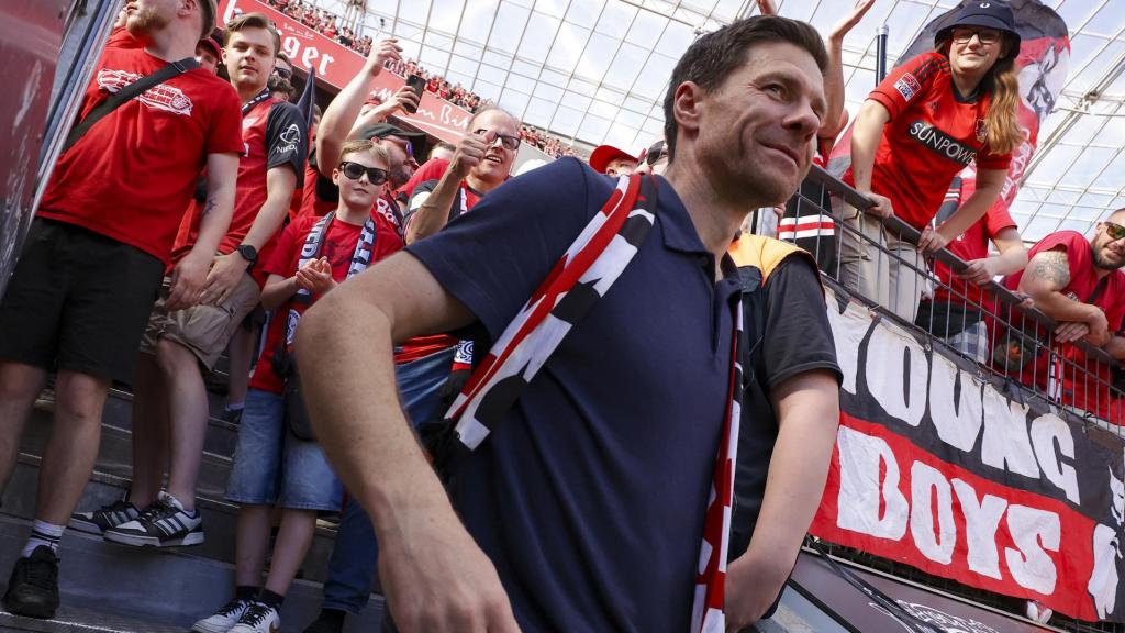 Xabi Alonso, en su despedida del Bayer Leverkusen