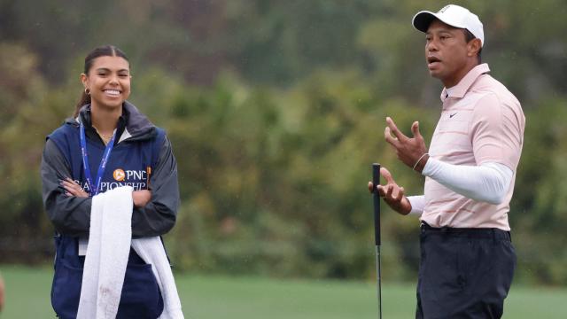 Tiger Woods, junto a su hija Sam.