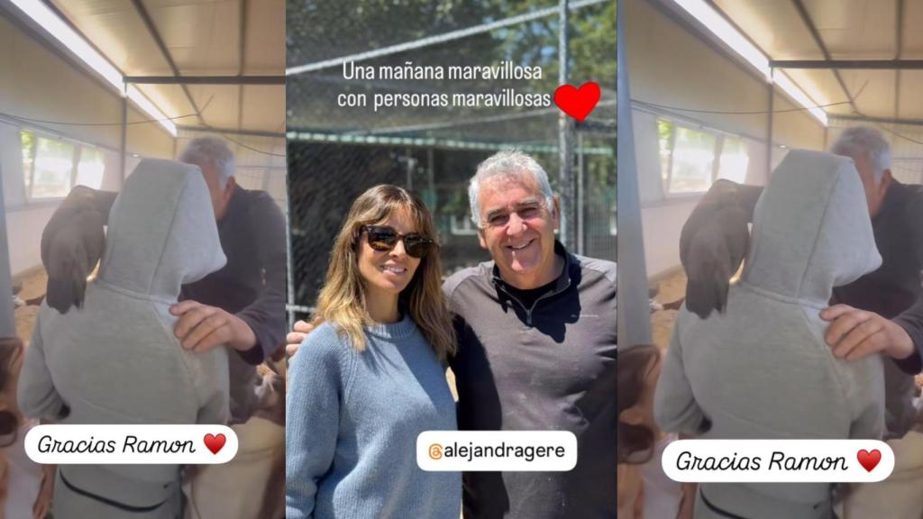 Alejandra Silva en su visita con sus hijos a Cáceres.