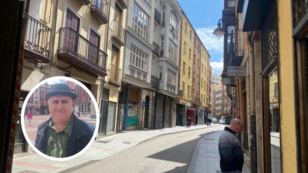 El experto inmobiliario Eduardo Moreno con la calle Macías Picavea de fondo.