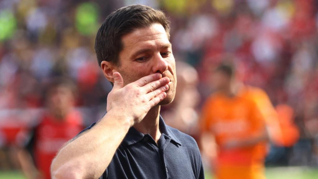Xabi Alonso, en su despedida con el Bayer Leverkusen