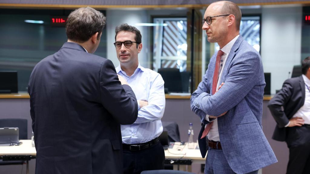 El ministro de Economía, Carlos Cuerpo, durante la reunión del Eurogrupo celebrada este lunes en Bruselas