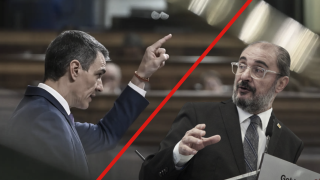 Pedro Sánchez y Javier Lambán.