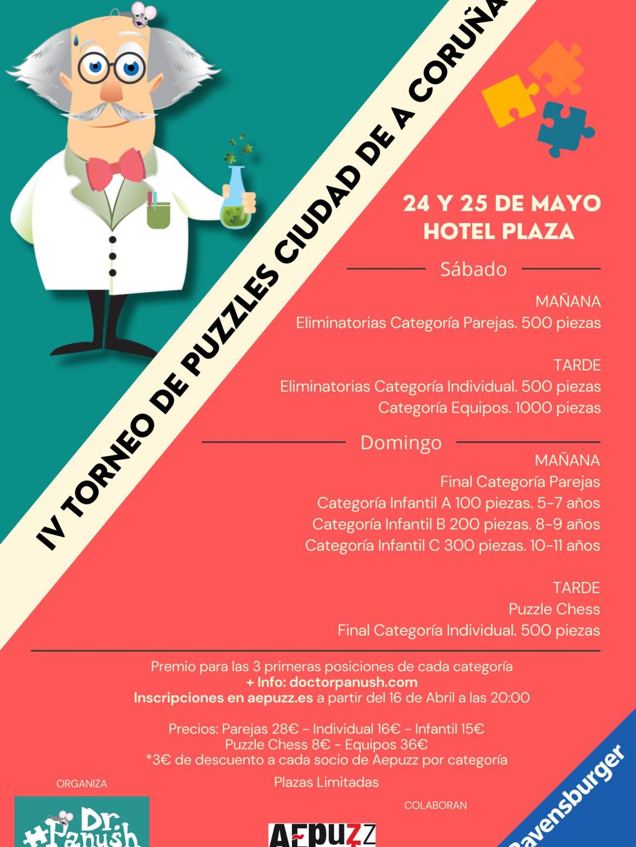 Cartel IV Torneo de Puzzles Ciudad de A Coruña.