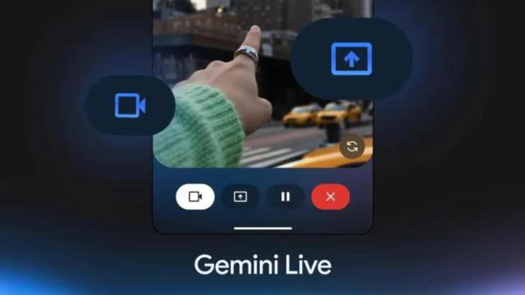 Opción de compartir pantalla en Gemini Live