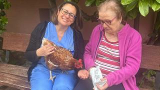 Vanesa en la residencia Las Mimosas, del grupo Villamor.