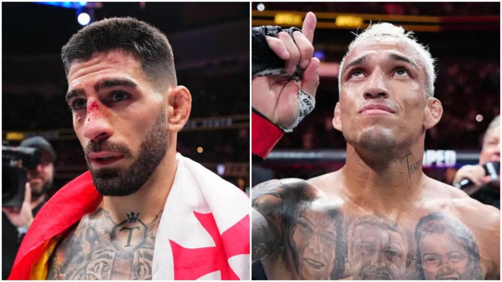 Ilia Topuria y Charles Oliveira