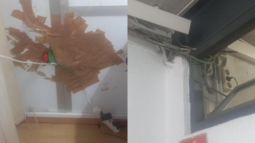 El deficiente estado de algunos puntos de la instalación eléctrica de la Comisaría de Molina de Segura.