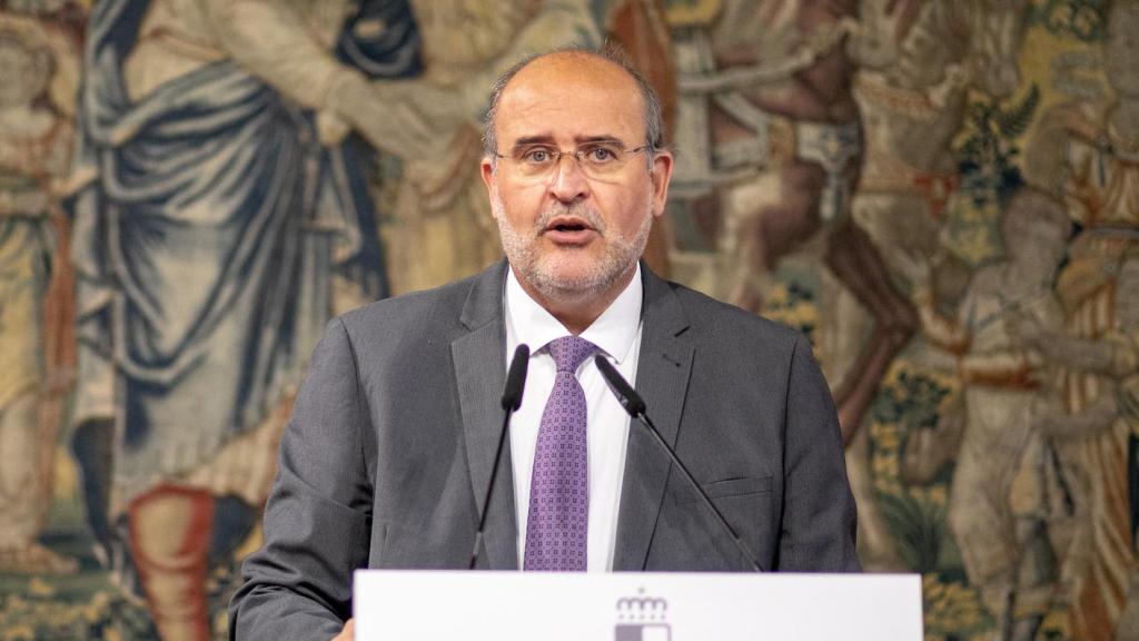 Martínez Guijarro, durante la rueda de prensa que ha ofrecido este martes en el Palacio de Fuensalida.