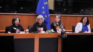 Familiares de víctimas de la dana en Bruselas. Ana López