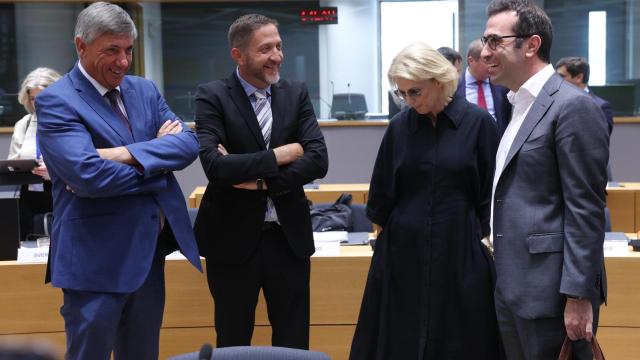 El ministro de Economía, Carlos Cuerpo, durante la reunión del Ecofin este martes en Bruselas