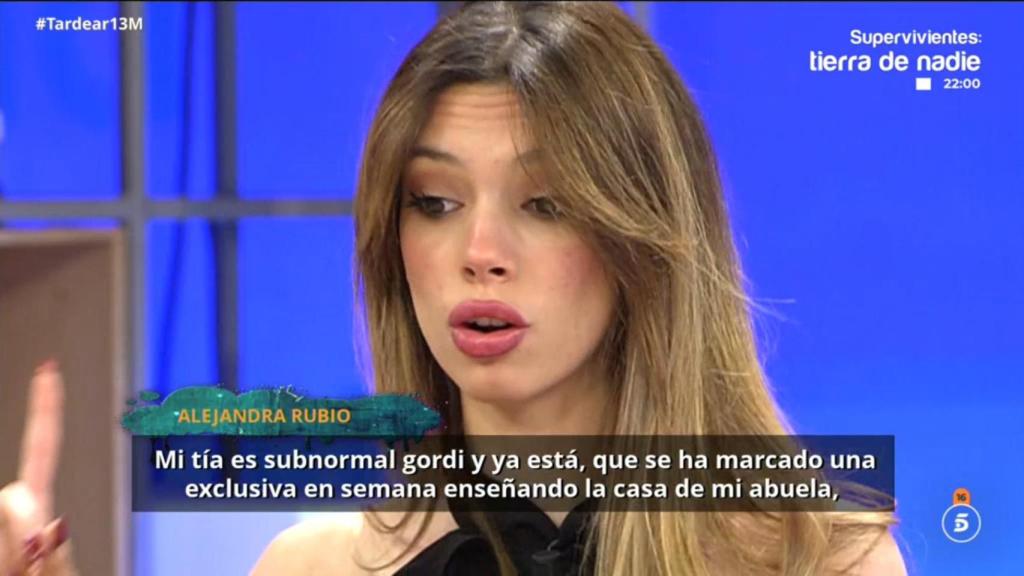 Extracto del audio secreto de Alejandra Rubio, en 'Tardear'