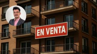 Montaje con vivienda en venta y Alex Mestres, experto inmobiliario.