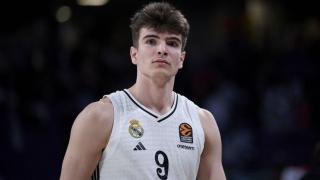 Hugo González, durante un partido con el Real Madrid de baloncesto.