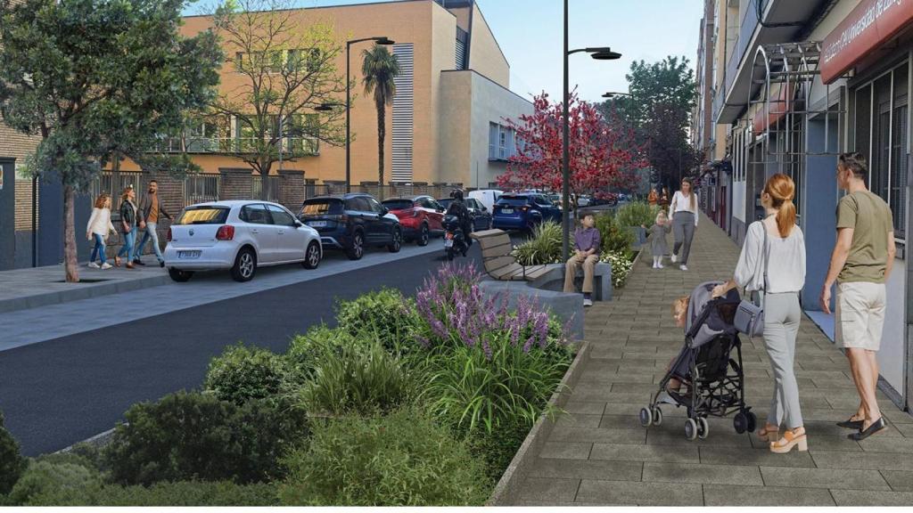 Recreación de como será la calle de Pedro Cerbuna tras la reforma, en Zaragoza.