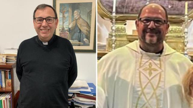 Los párrocos toledanos Álvaro García y David Sánchez.