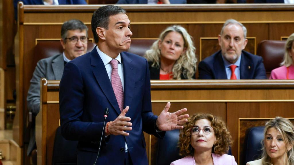 El presidente Sánchez, este miércoles en el Congreso, en la sesión de control al Gobierno.